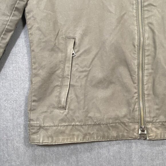 Armani Exchange Mens Olive Quilted Shoulder Biker Jacket Zip Pockets Size L - Picture 3 of 13